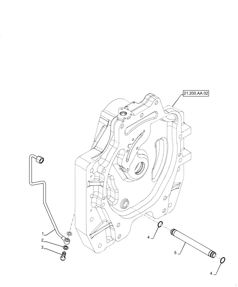 Схема запчастей Case IH MAGNUM 180 - (21.105.BL[02]) - TRANSMISSION LUBRICATION LINE, DROP BOX - ASN ZERH08100 (21) - TRANSMISSION