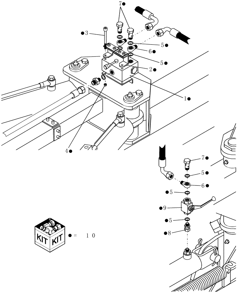 Схема запчастей Case IH WR201 - (88.100.35[01]) - HYDRAULIC SINGLE SIDE OPENING KIT (88) - ACCESSORIES