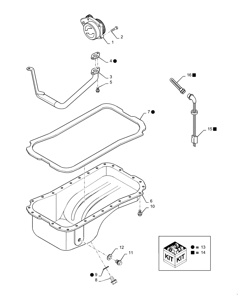 Схема запчастей Case IH RPZ65 - (10.102.AD) - OIL PUMP & PAN (10) - ENGINE