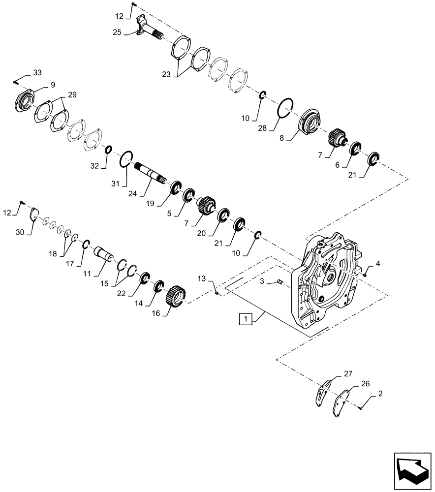 Схема запчастей Case IH MAGNUM 200 - (21.200.AA[03]) - DROP BOX (21) - TRANSMISSION