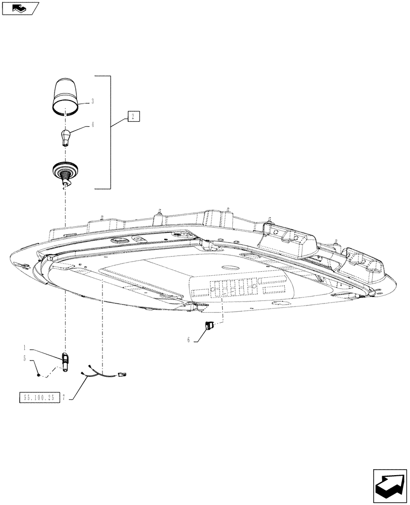 Схема запчастей Case IH TITAN 4030 - (55.408.01) - SINGLE BEACON LIGHT (55) - ELECTRICAL SYSTEMS