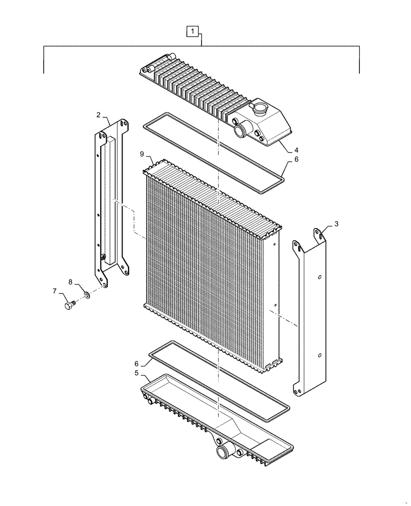 Схема запчастей Case IH RPZ125 - (10.400.BE) - RADIATOR, ASSY (10) - ENGINE