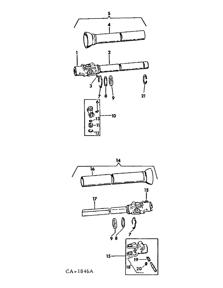 Схема запчастей Case IH 400 - (A-050) - UNIVERSAL JOINT DRIVE 