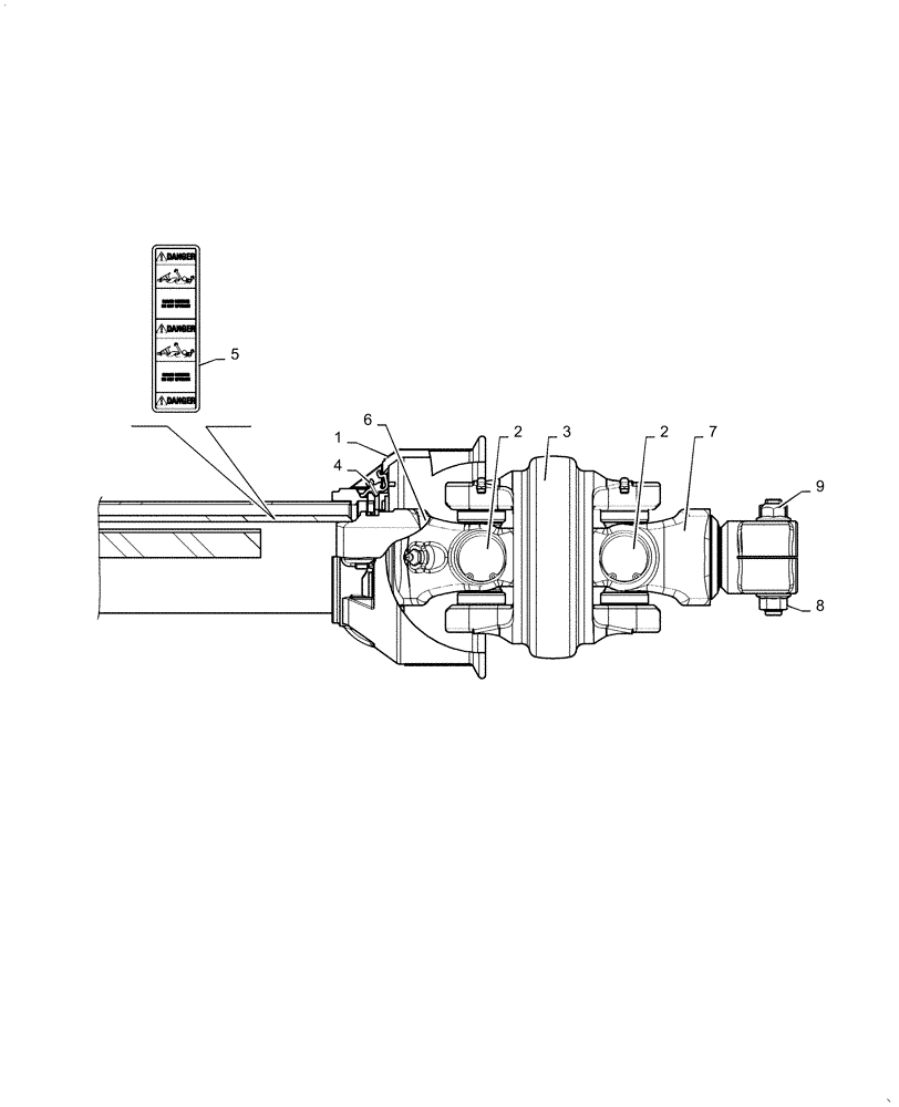 Схема запчастей Case IH DC102F - (01.08[01]) - SECONDARY PTO, FRONT HALF SHAFT, WEASLER (01) - PTO DRIVE SHAFT