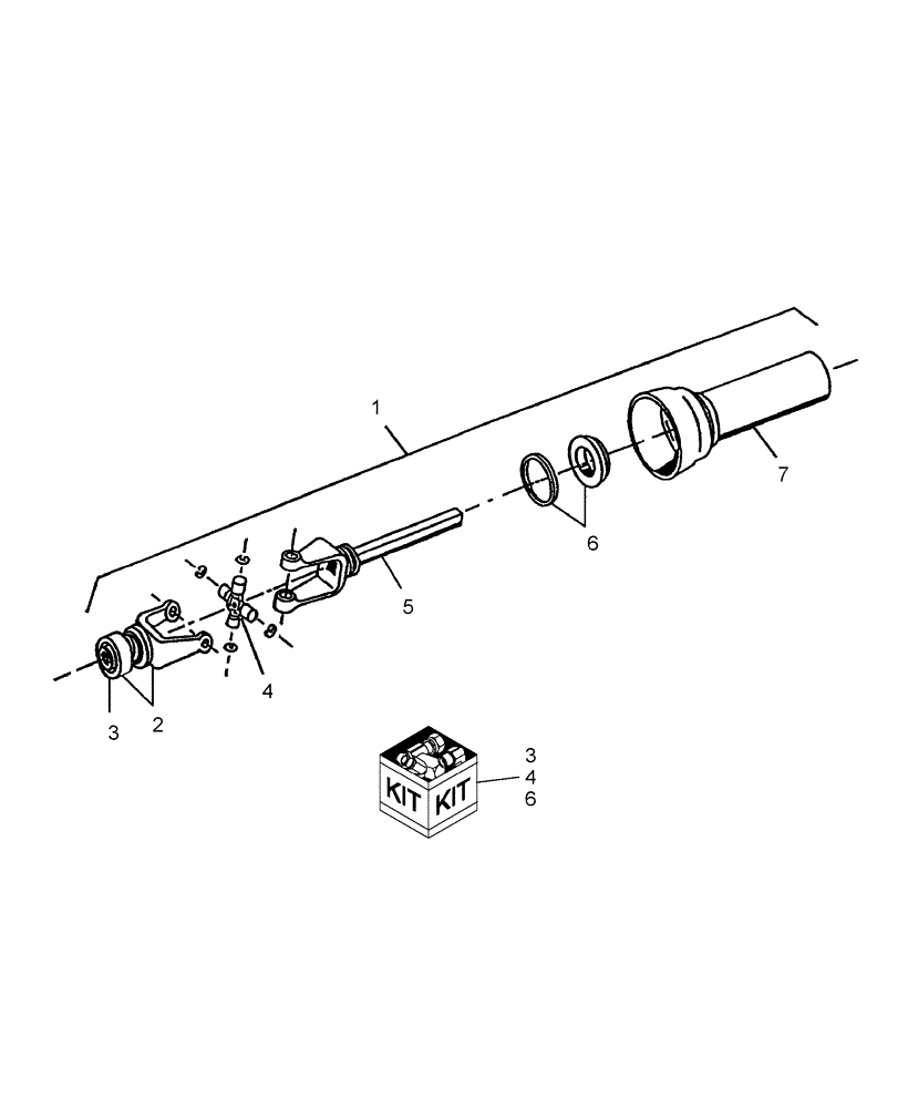 Схема запчастей Case IH BRX172 - (515.02) - DRIVELINE - MALE HALF - 717761006 