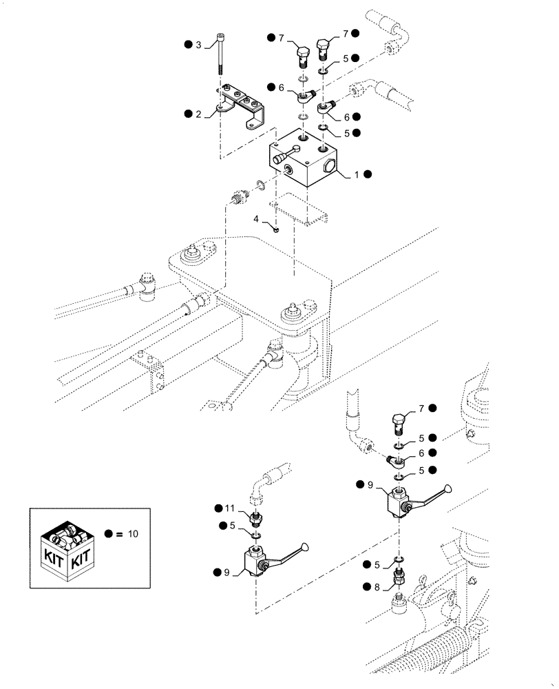 Схема запчастей Case IH WR201 - (35.944.AA) - HYDRAULIC SINGLE SIDE OPENING KIT (35) - HYDRAULIC SYSTEMS