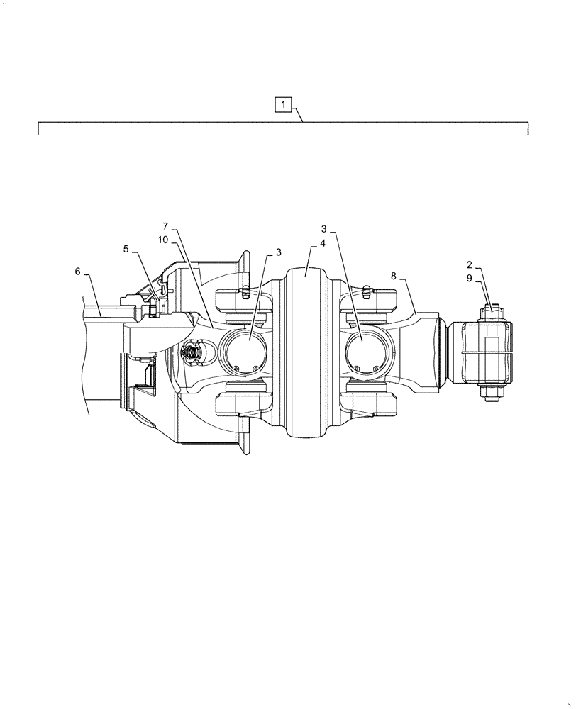 Схема запчастей Case IH DC102 - (01.09[01]) - SWIVEL PTO, SECONDARY FRONT HALF SHAFT, BSN YFN254092 (01) - PTO DRIVE SHAFT