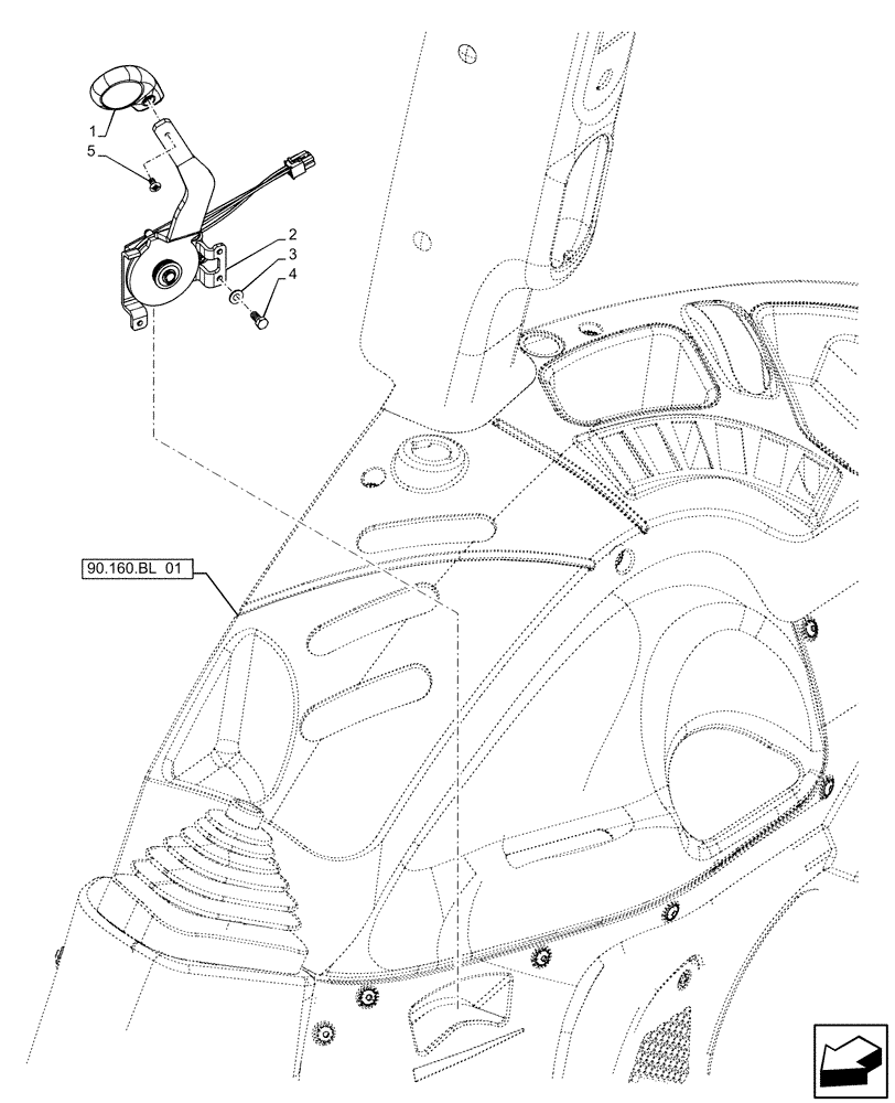 Схема запчастей Case IH FARMALL 140A - (55.525.AL) - VAR - 391610. 393315 - ACCELERATOR HAND CONTROL LINKAGE (55) - ELECTRICAL SYSTEMS