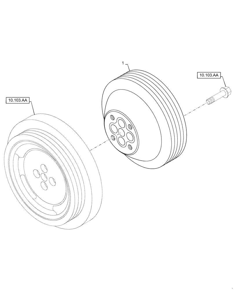 Схема запчастей Case IH RPZ125 - (88.100.10) - CRANKSHAFT PULLEY (88) - ACCESSORIES