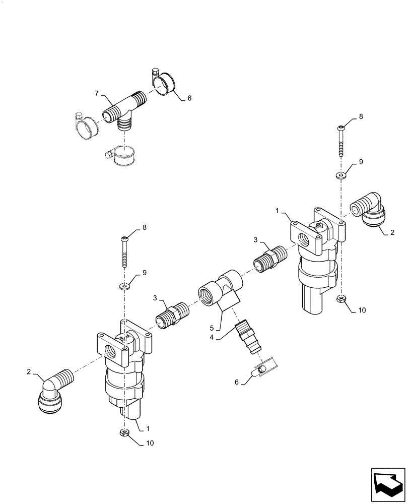 Схема запчастей Case IH PATRIOT 4440 - (78.120.AD[05]) - FOAM MARKER CENTER SECTION SOLENOID GROUP (78) - SPRAYING