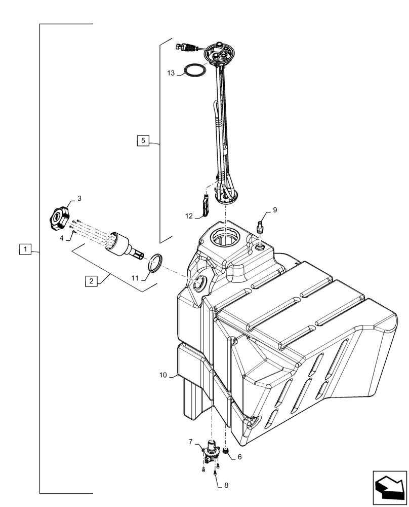 Схема запчастей Case IH QUADTRAC 370 - (10.500.AA[04]) - DEF/ADBLUE TANK, BTW ZEF303001 - ZFF304882 (10) - ENGINE