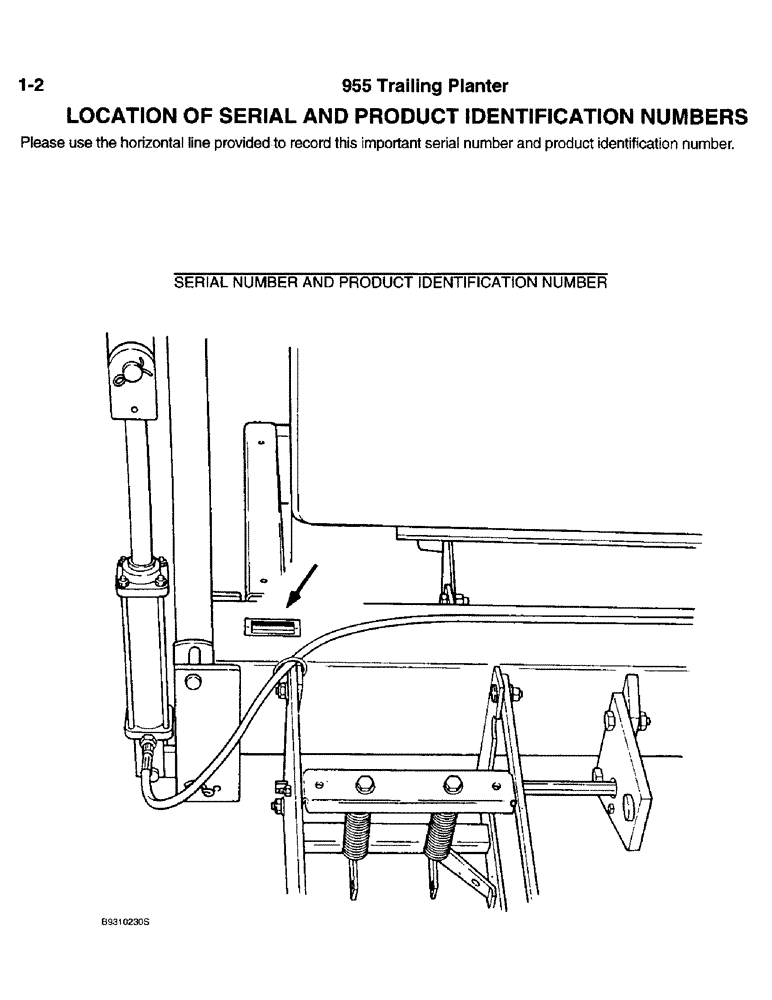 Схема запчастей Case IH 955 - (1-2) - LOCATION OF SERIAL AND PRODUCT IDENTIFICATION NUMBERS (00) - PICTORIAL INDEX