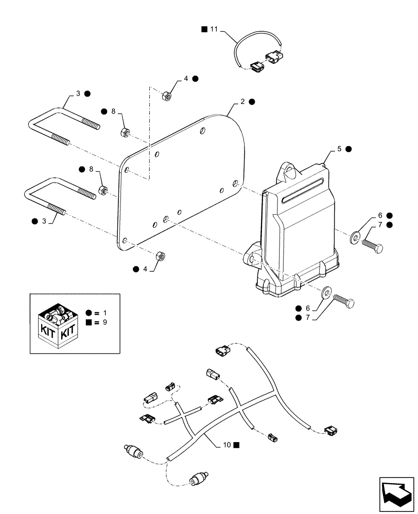 Схема запчастей Case IH PATRIOT 3240 - (55.635.AA[01]) - ACCUBOOM NODE AND HARNESS (55) - ELECTRICAL SYSTEMS