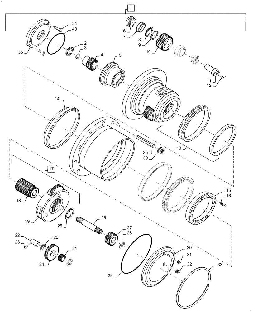 Схема запчастей Case IH PATRIOT 3340 - (29.218.AH[04]) - FRONT PLANETARY HUB (29) - HYDROSTATIC DRIVE