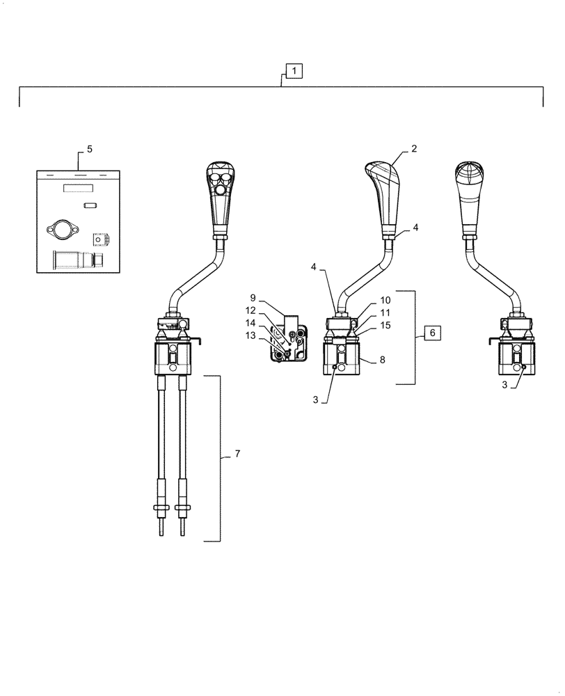 Схема запчастей Case IH FARMALL 55C - (55.512.CL) - JOYSTICK, MMV CABLE CONTROL (55) - ELECTRICAL SYSTEMS