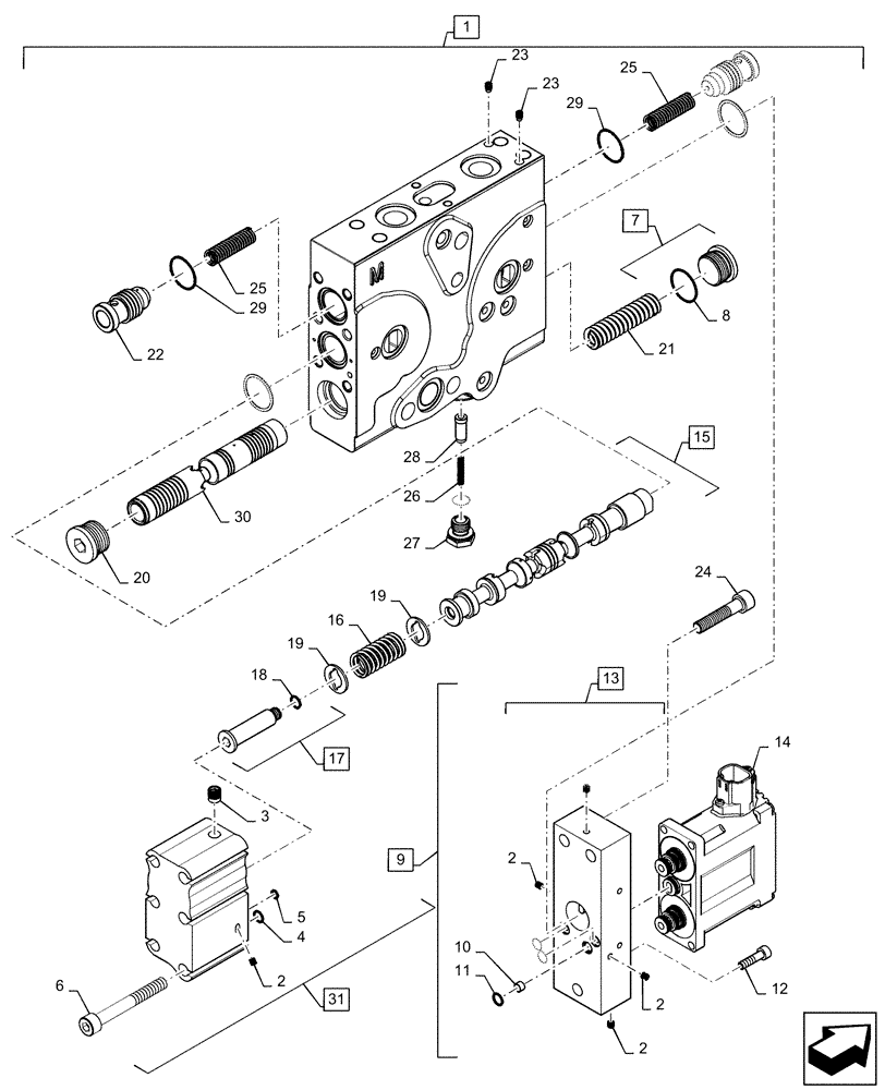 Схема запчастей Case IH MAGNUM 340 - (35.204.BE[01]) - REMOTE CONTROL VALVE - BSN ZGRF01054 (35) - HYDRAULIC SYSTEMS