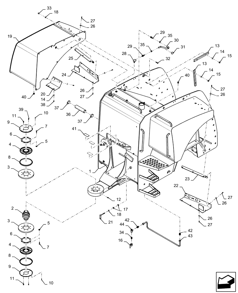 Схема запчастей Case IH STEIGER 580 - (39.100.AS[04]) - REAR FRAME, 550, 580, 600, 620, ASN ZEF303001 (39) - FRAMES AND BALLASTING