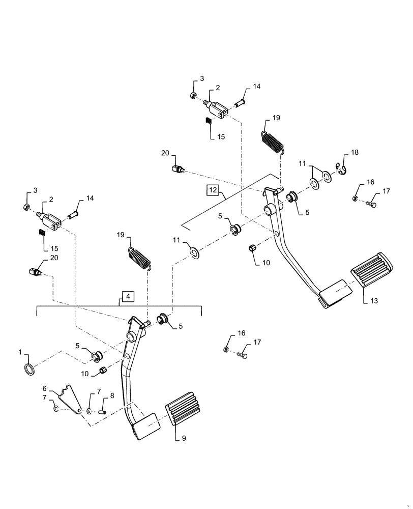 Схема запчастей Case IH MAGNUM 200 - (33.202.BN[02]) - BRAKE PEDAL - ASN ZERH08100 (33) - BRAKES & CONTROLS