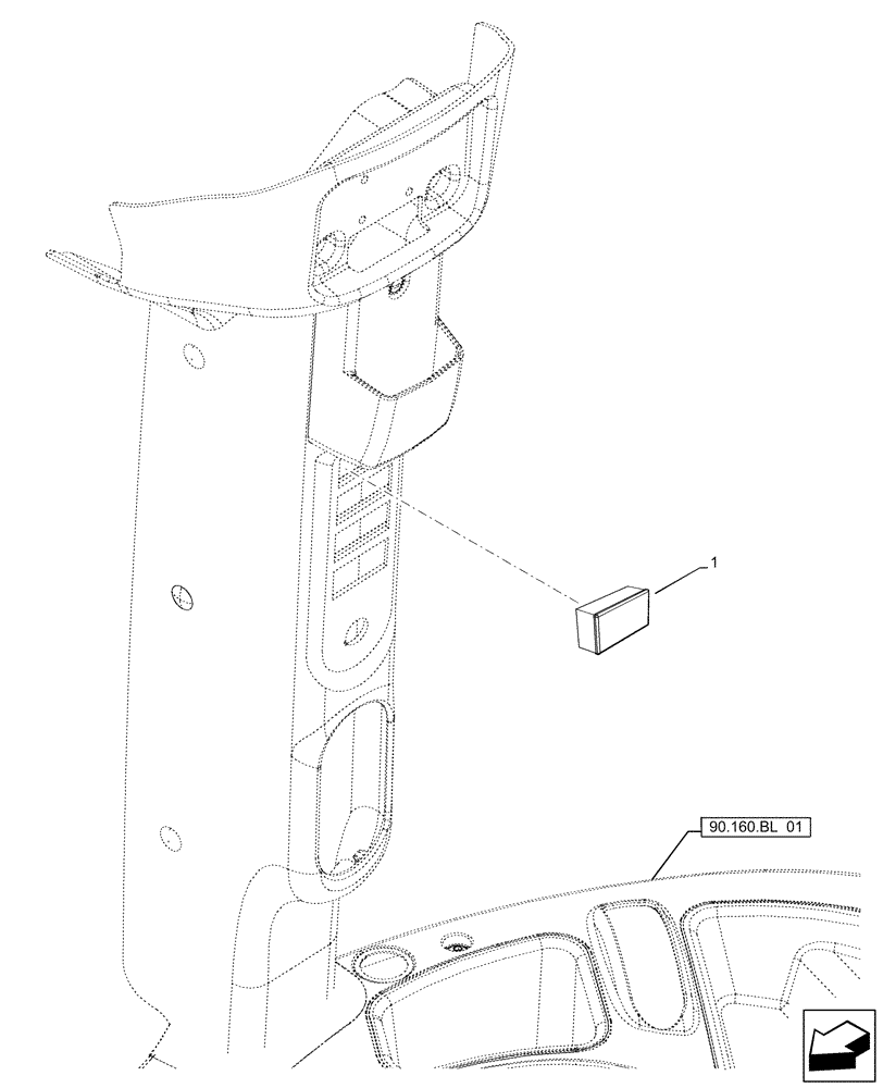 Схема запчастей Case IH FARMALL 130A - (55.512.BG[01]) - VAR - 391610 - SWITCH, PLASTIC PLUG (55) - ELECTRICAL SYSTEMS