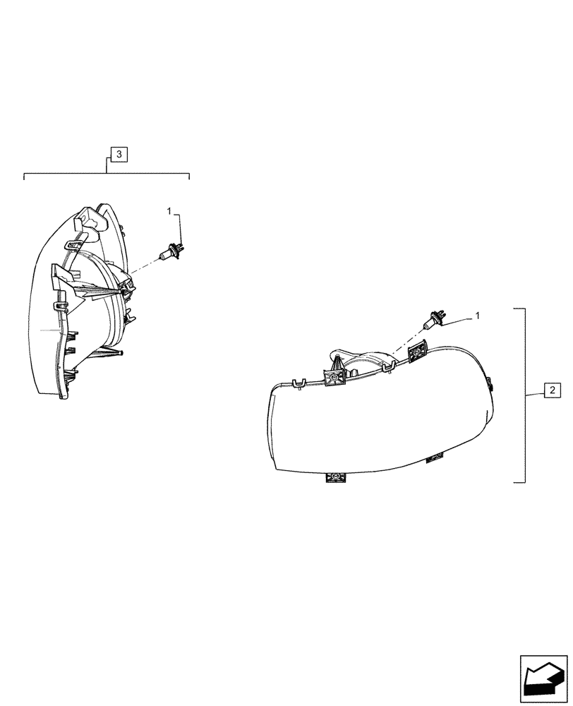 Схема запчастей Case IH PATRIOT 4440 - (55.404.AQ[01]) - HEADLAMPS, HOOD MOUNTED (55) - ELECTRICAL SYSTEMS