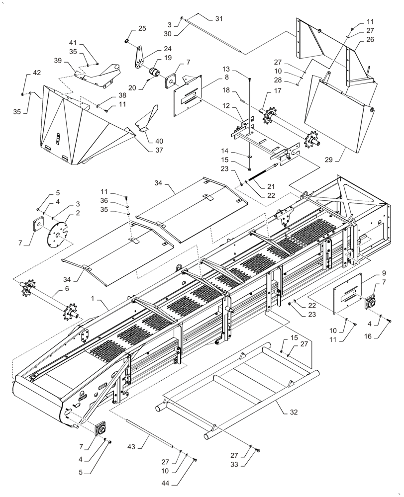 Схема запчастей Case IH A4000 - (A08.04[01]) - ELEVATOR EXTENDED Mainframe & Functioning Components