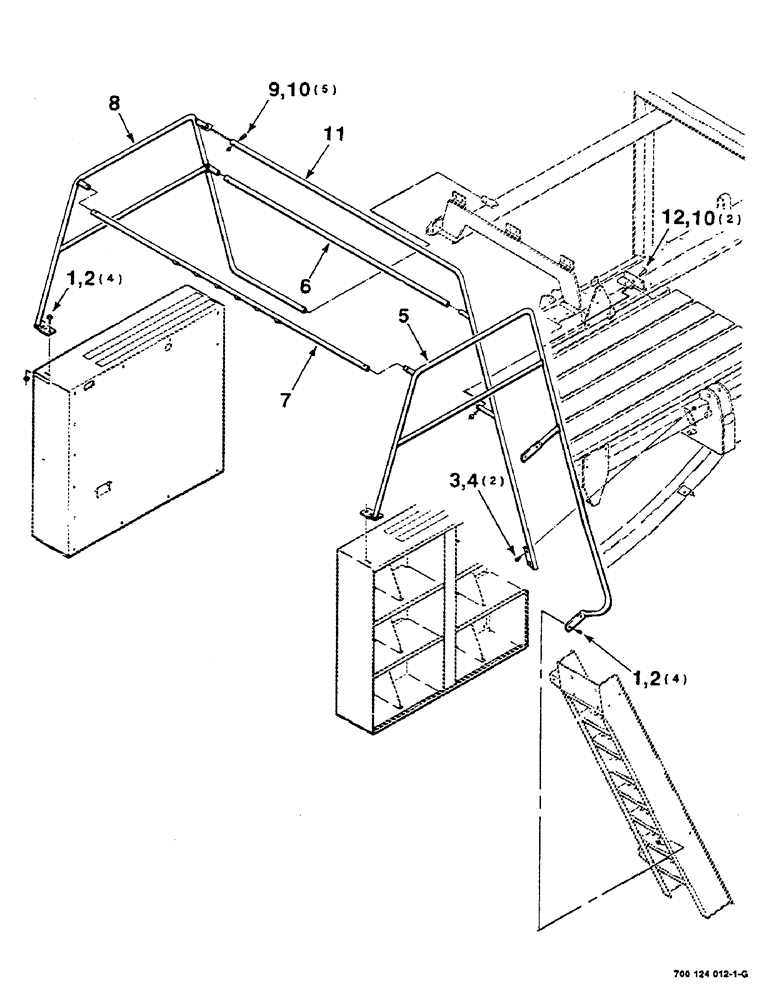 Схема запчастей Case IH 8580 - (07-16) - HAND RAIL ASSEMBLY (12) - MAIN FRAME