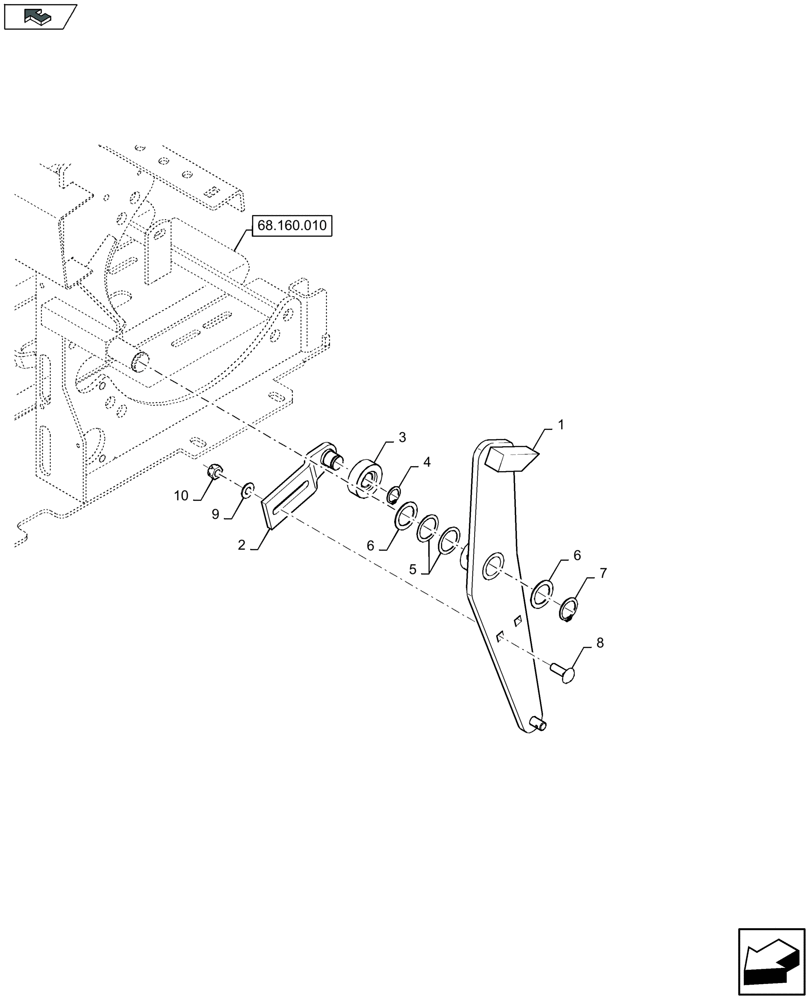 Схема запчастей Case IH LB424R XL - (68.120.020) - KNOTTER CLUTCH ARM (68) - TYING/WRAPPING