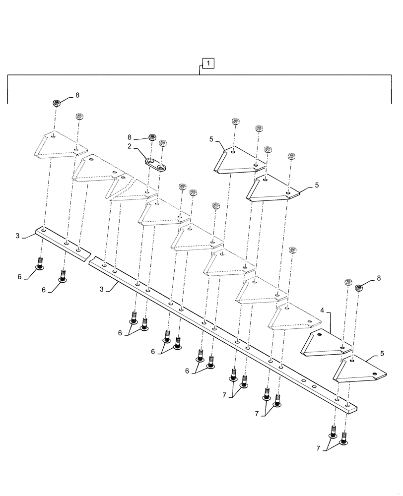 Схема запчастей Case IH 3152 - (58.110.02) - KNIFE ASSY, RH, 3-IN COARSE, 30 FOOT HEADER (58) - ATTACHMENTS/HEADERS