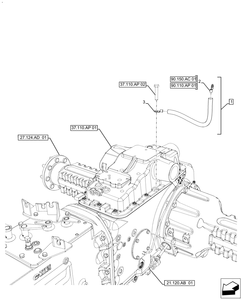 Схема запчастей Case IH FARMALL 130A - (55.100.BE) - VAR - 391610, 393315 - GROUND CABLE (55) - ELECTRICAL SYSTEMS