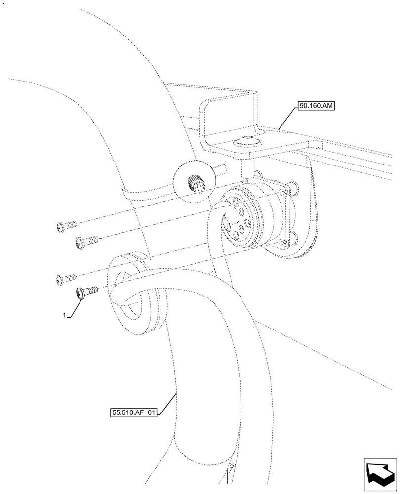 Схема запчастей Case IH FARMALL 130A - (55.510.BM[03]) - VAR - 391610 - SOCKET, CAB (55) - ELECTRICAL SYSTEMS