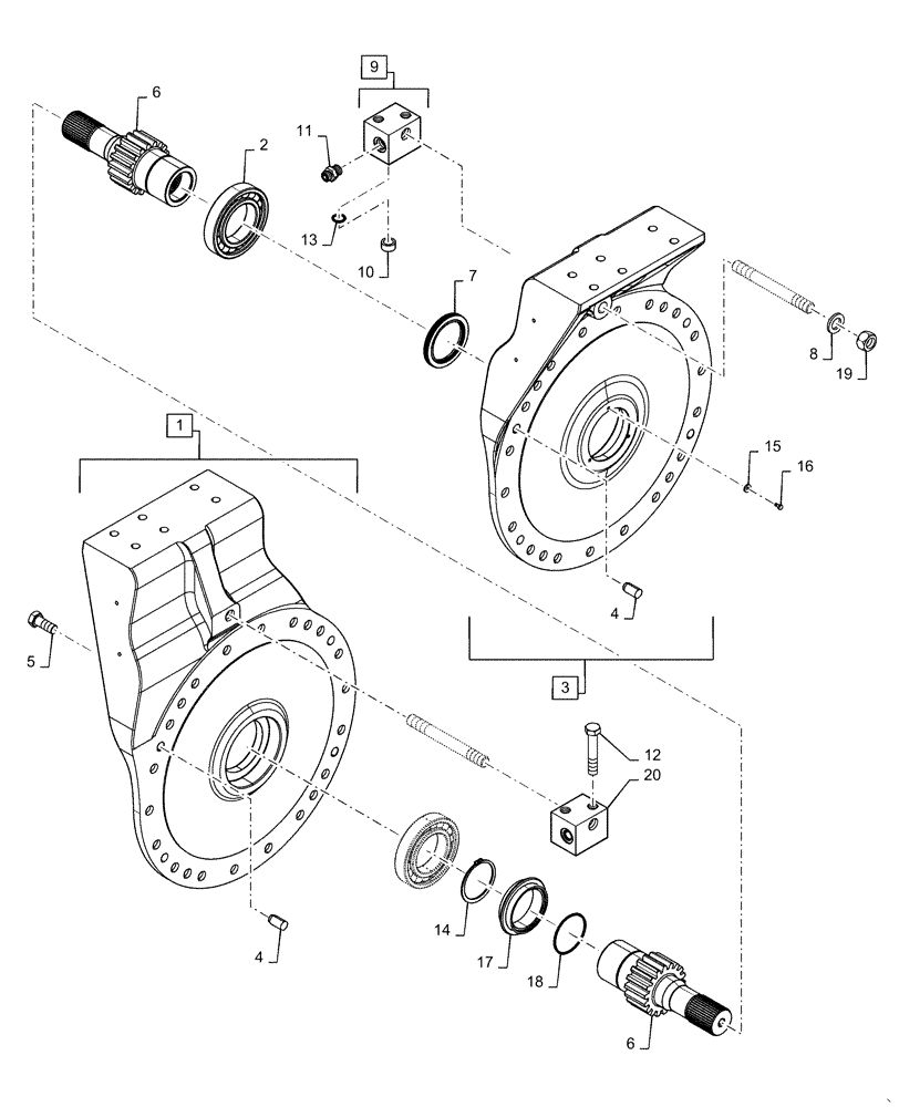 Схема запчастей Case IH MAGNUM 380 - (27.100.AB[05]) - DIFFERENTIAL SHAFT & CAB MOUNTING PLATE (27) - REAR AXLE SYSTEM