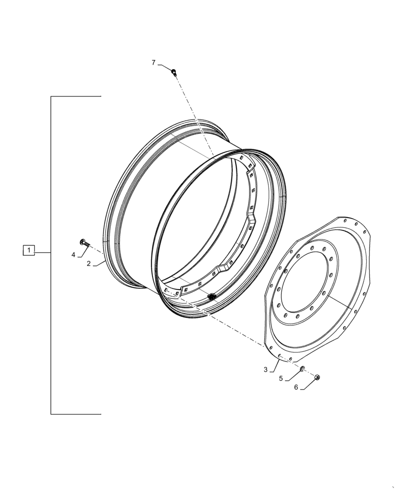 Схема запчастей Case IH MAGNUM 250 - (44.511.AE[03]) - WHEEL, FRONT - W12 X 42 (44) - WHEELS