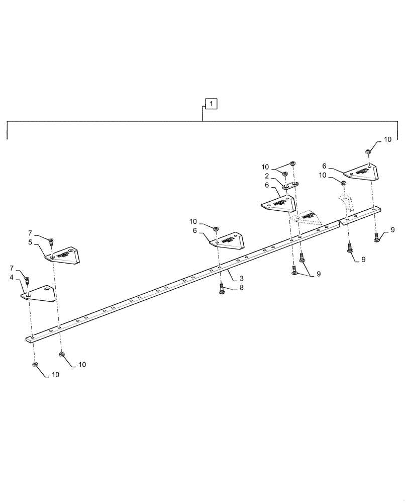 Схема запчастей Case IH 3162 - (58.110.01) - KNIFE ASSY, LH, 3-IN COARSE, 45 FOOT HEADER (58) - ATTACHMENTS/HEADERS