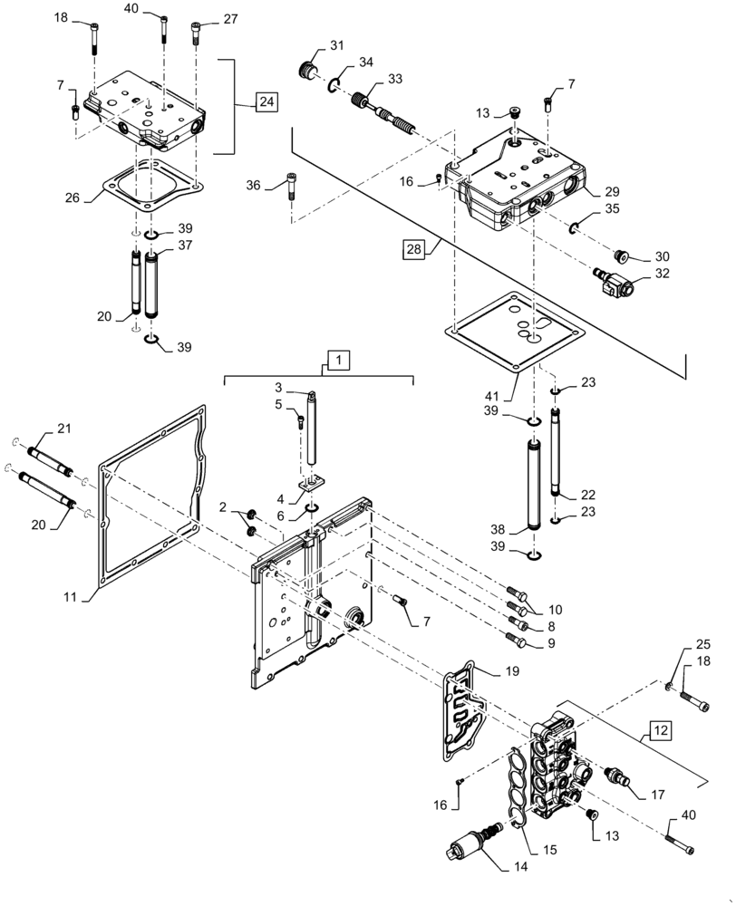 Схема запчастей Case IH MAGNUM 310 - (21.135.AQ[04]) - TRANSMISSION CONTROL VALVE (21) - TRANSMISSION