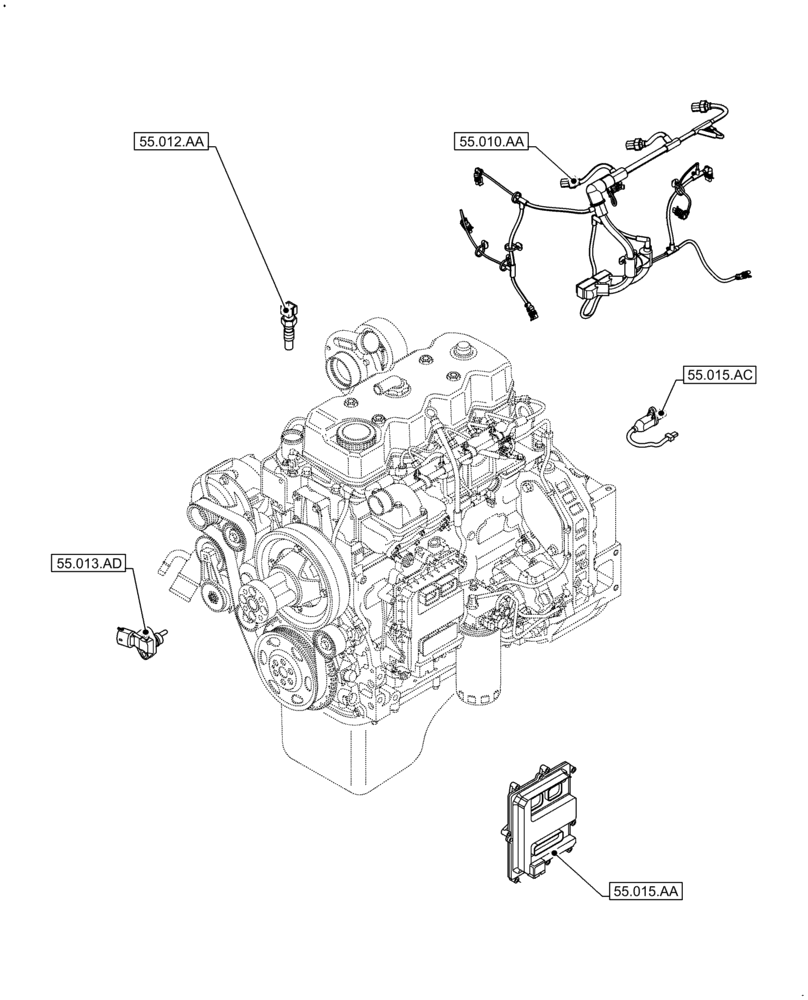 Схема запчастей Case IH F4HFE413H B004 - (00.000.55) - PICTORIAL INDEX - ELECTRICAL SYSTEMS (00) - GENERAL & PICTORIAL INDEX