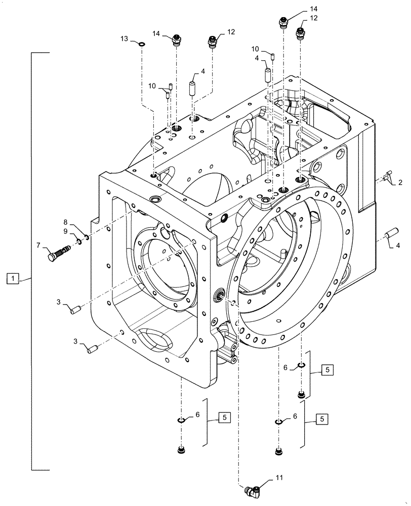 Схема запчастей Case IH MAGNUM 340 - (27.100.AB[01]) - REAR AXLE HOUSING, POWERSHIFT (27) - REAR AXLE SYSTEM