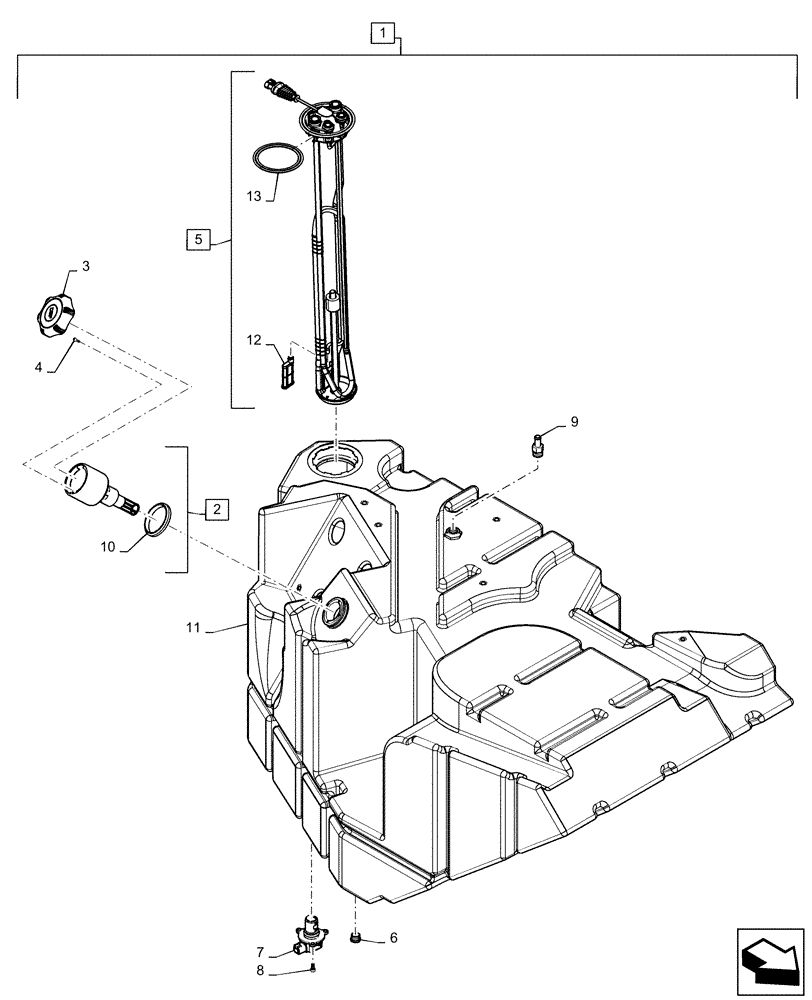 Схема запчастей Case IH QUADTRAC 470 - (10.500.AA[04]) - DEF/ADBLUE TANK, BTW ZEF303001 - ZFF304806 (10) - ENGINE