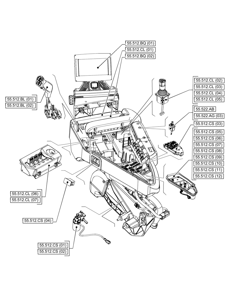 Схема запчастей Case IH PUMA 165 CVT - (55.000.00[08]) - SECTION INDEX - ELECTRICAL SYSTEMS (55) - ELECTRICAL SYSTEMS