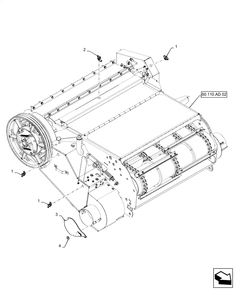 Схема запчастей Case IH 6140 - (60.120.AI[05]) - VAR - 425086, 425087, 425081, 425082, 425088, 425083 - LATCH, PANEL, FEEDER (60) - PRODUCT FEEDING