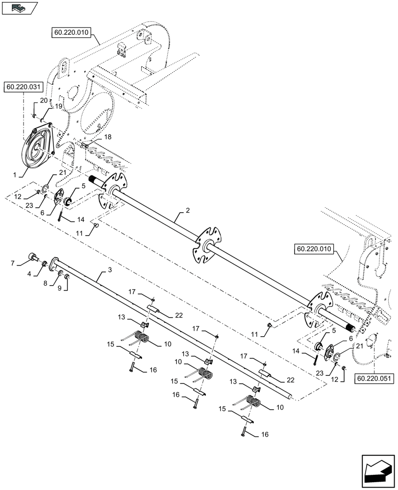 Схема запчастей Case IH LB434S - (60.220.071) - PICK-UP, REEL - F085136 (60) - PRODUCT FEEDING