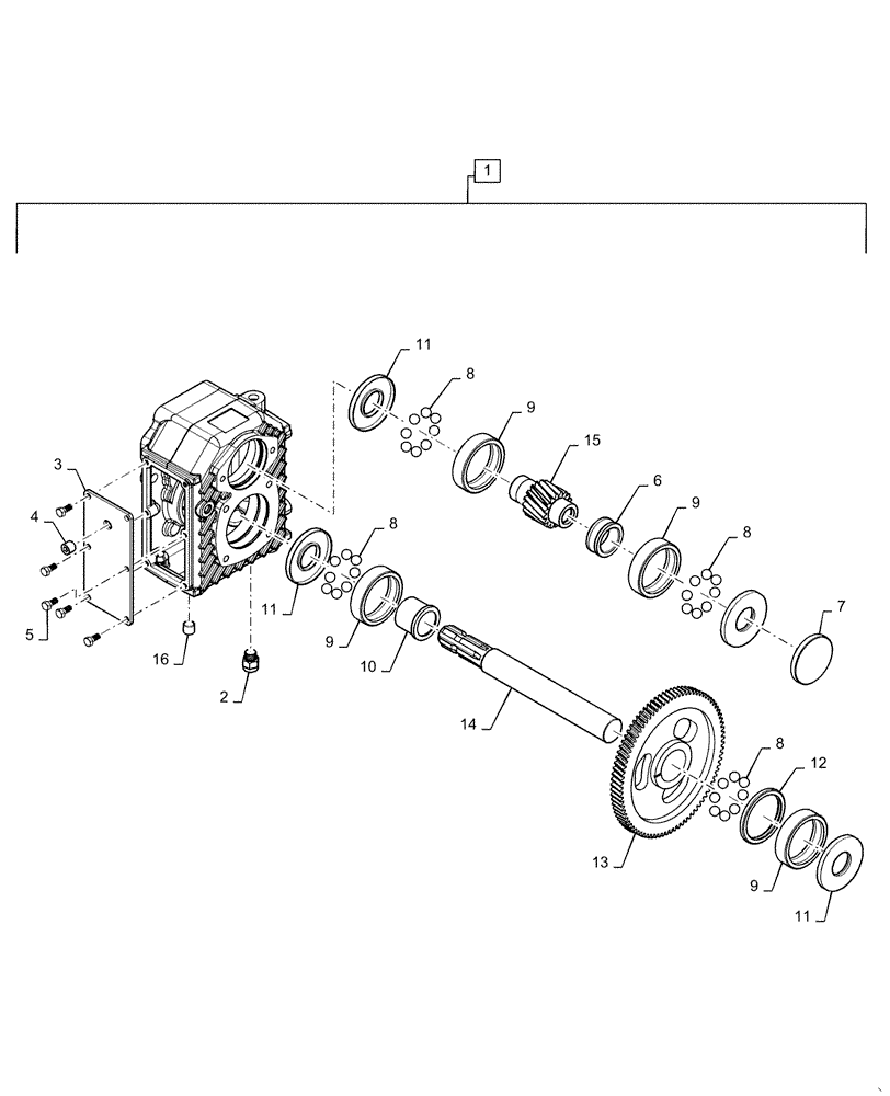 Схема запчастей Case IH 3162 - (58.100.01[04]) - DRAPER, DRIVE, GEARBOX (58) - ATTACHMENTS/HEADERS