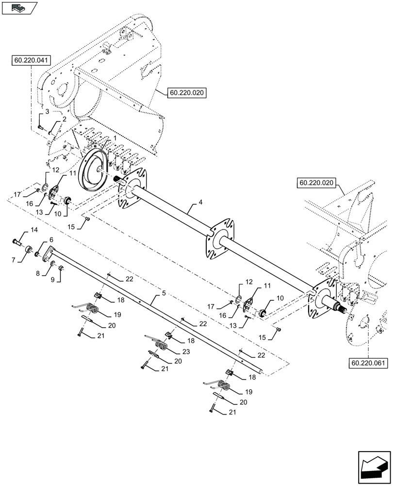 Схема запчастей Case IH LB334R - (60.220.081) - PICK-UP, REEL - D085 (60) - PRODUCT FEEDING