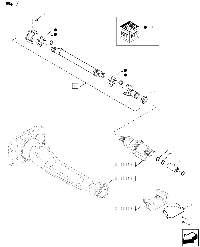 Схема запчастей Case IH PUMA 130 - (23.314.03) - VAR - 397449 - FOUR WHEEL DRIVE PROPELLER SHAFT FOR SUSPENDED FRONT AXLE (23) - FOUR WHEEL DRIVE SYSTEM