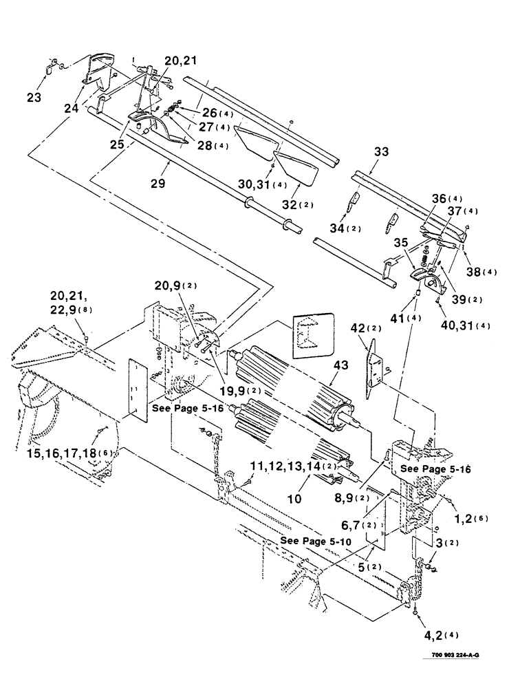 Схема запчастей Case IH 8840 - (5-06) - HAY CONDITIONER ASSEMBLY (S.N. CFH0032227 AND LATER) (58) - ATTACHMENTS/HEADERS