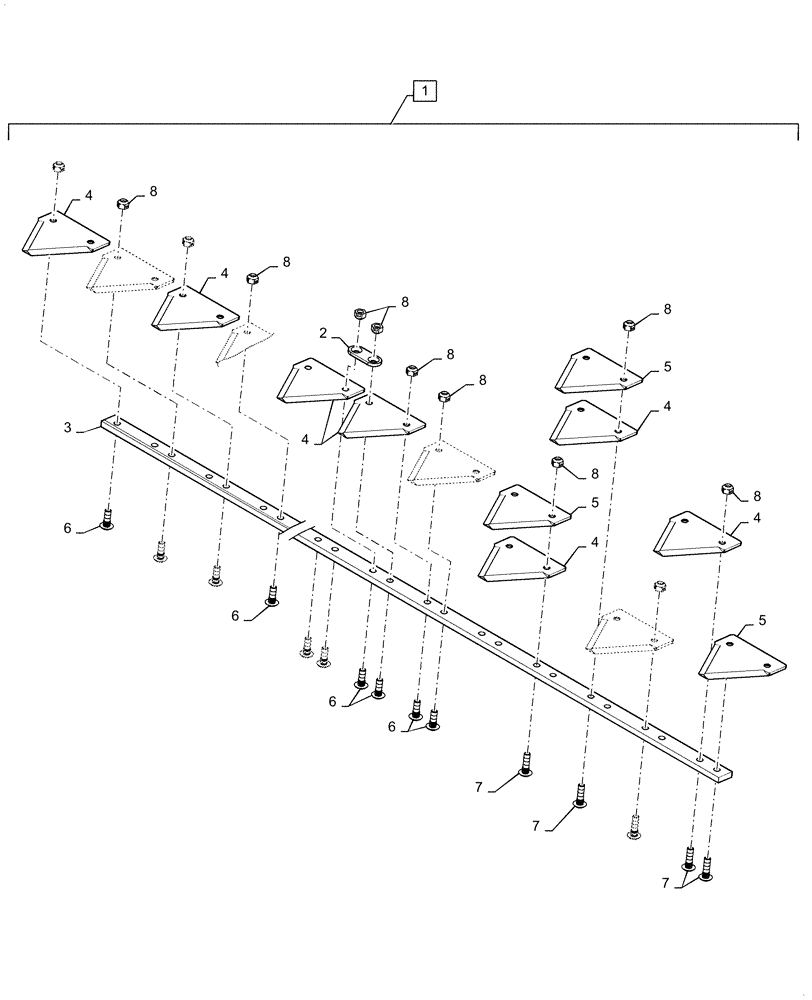 Схема запчастей Case IH 3162 - (58.110.02) - KNIFE ASSY, RH, 3-IN COARSE, 35 FOOT HEADER (58) - ATTACHMENTS/HEADERS