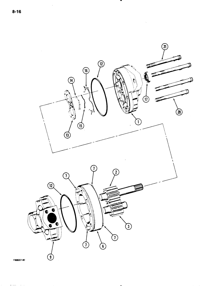 Схема запчастей Case IH 9110 - (8-16) - HYDRAULIC GEAR PUMP ASSEMBLY (08) - HYDRAULICS