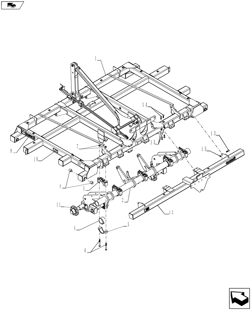 Схема запчастей Case IH NT950 - (39.100.01) - MAIN FRAME (39) - FRAMES AND BALLASTING