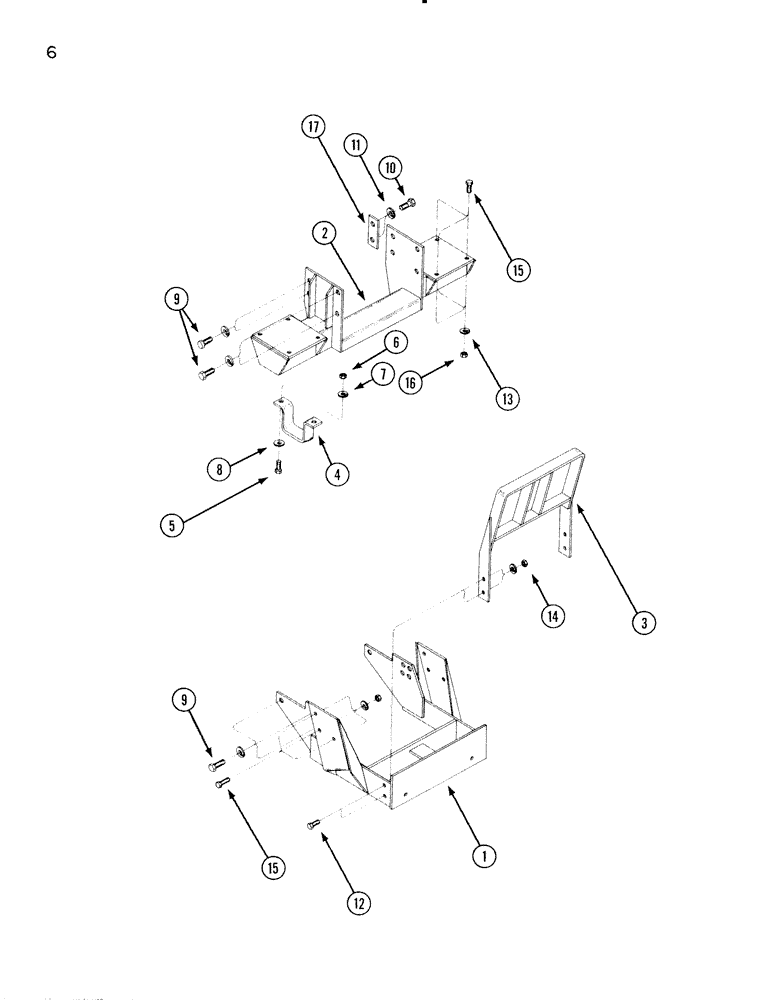 Схема запчастей Case IH 54L - (06) - 1290, 1294, 1390 AND 1394 MOUNTING BRACKETS (82) - FRONT LOADER & BUCKET