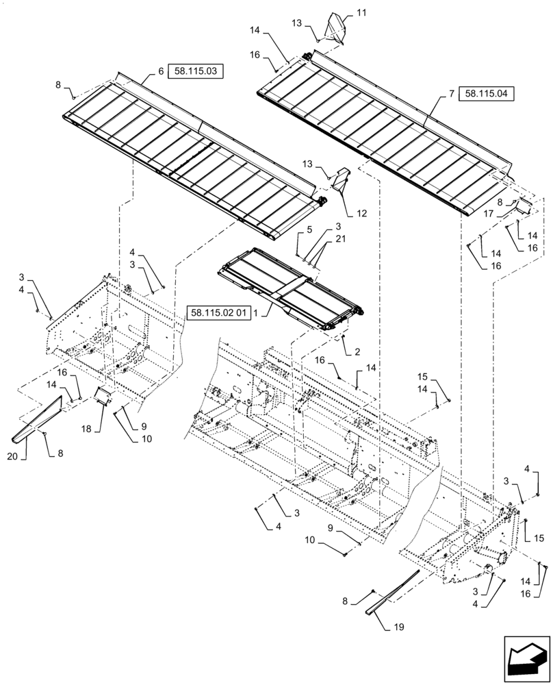 Схема запчастей Case IH 3152 - (58.115.01) - DRAPER, ASSY, 40FT (58) - ATTACHMENTS/HEADERS