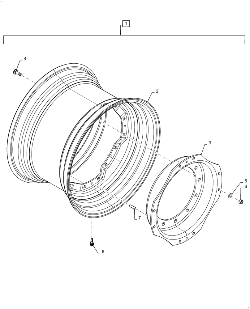 Схема запчастей Case IH MAGNUM 3154 - (44.511.AE[02]) - WHEEL, FRONT - PINNED WAFFLE W15 X 34, W18 X 28 W20 X 30 (44) - WHEELS